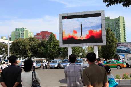 北韩核威胁全球关注。AP