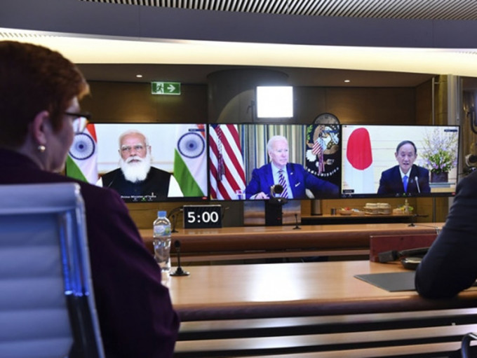 四國家領袖今年3月曾舉行視像會議。資料圖片