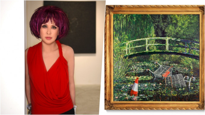 林明珠。 资料图片；右图为涉案名画《Show Me the Monet》网图出自苏富比拍卖行