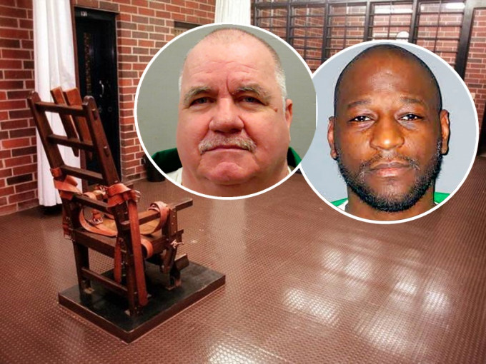 美國兩名死囚西格蒙(小圖左，AP)及歐文斯(小圖右，AP)因地缺乏行刑用毒針，或要選擇以電椅行刑。網圖