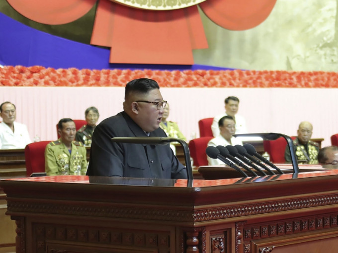 北韩最高领导人金正恩周一在平壤出席全国参战老兵大会并致词。AP