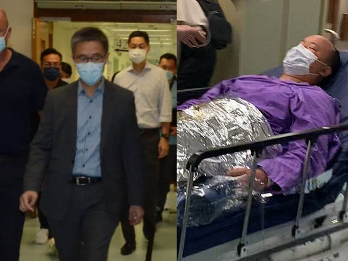 萧泽颐到屯门医院探望受伤同袍。