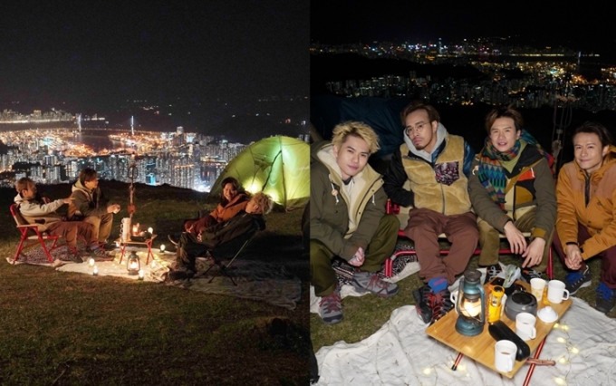 C AllStar 四子登上大帽山頂露營，拍攝新歌MV。