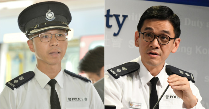 梁仲文(左)今日起接替江永祥在警察公共关系科的工作。资料图片
