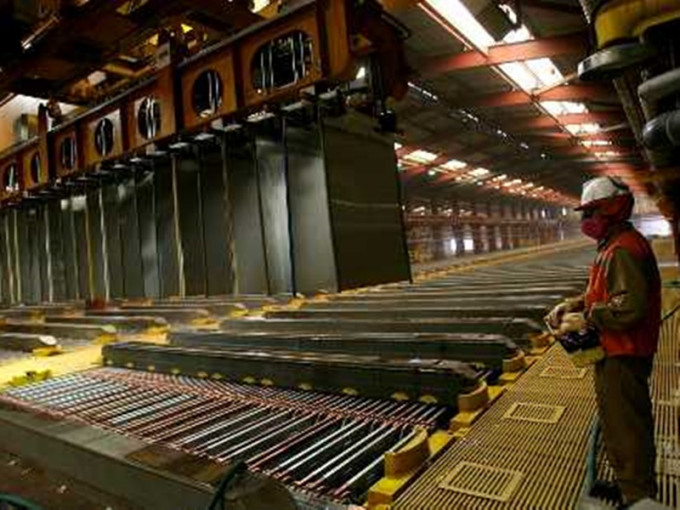 必和必拓集團在智利的銅製品廠房。路透社圖片