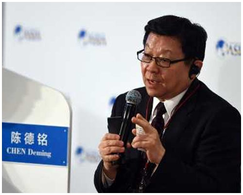 陳德銘表示，海協會前常務副會長「鄭立中同志」因為「個人的原因得到了一些處分」。新華社圖片