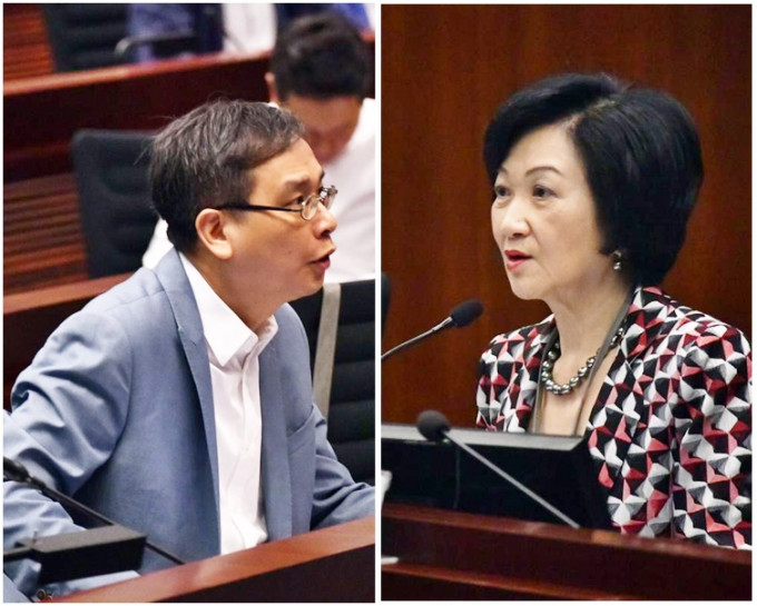 叶刘淑仪（右）击败叶建源当选教育事务委员会主席。