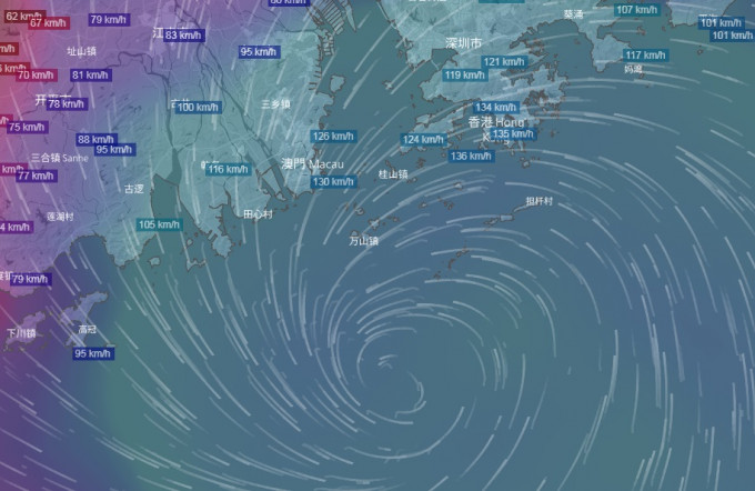 天文台预测香港邻近海域渐转吹旋风达12级。网上图片