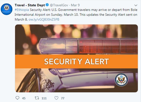美國國務院曾發出安全警示。網圖