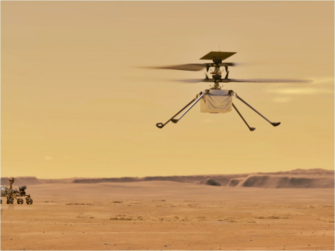 太空總署在4月初首次安排無人直升機「獨創號」在火星飛行。AP資料圖片