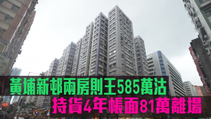 黄埔新邨一个两房则王585万易手。