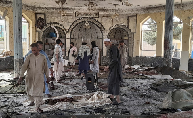 阿富汗東北部清真寺爆炸，IS呼羅珊分支承認責任。AP圖片