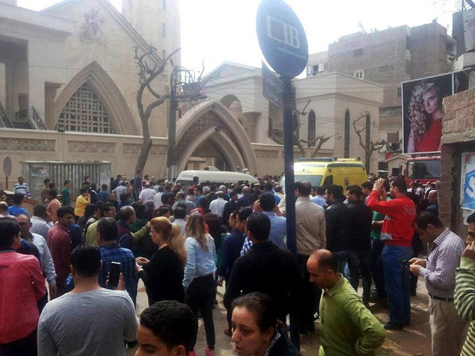埃及科普特基督教教堂發生爆炸，造成多人死亡。網圖