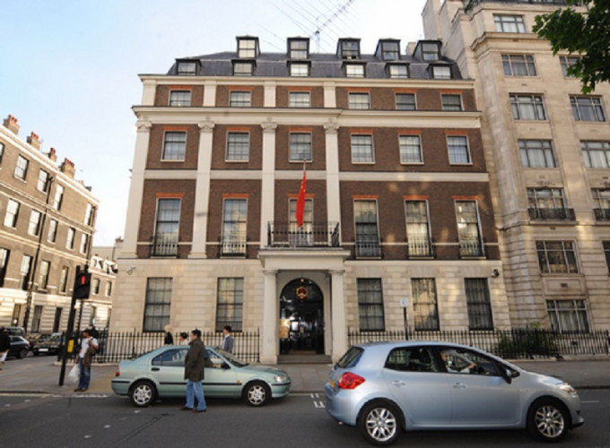 中國駐英使館反駁外國干涉。網上圖片