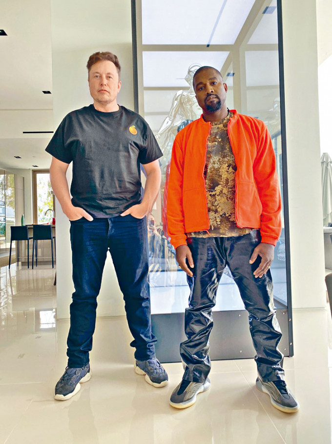 宣布參選總統的Kanye（右）受訪指會找馬斯克任顧問。