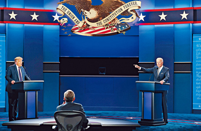 特朗普與拜登在辯論會上舌劍唇槍。