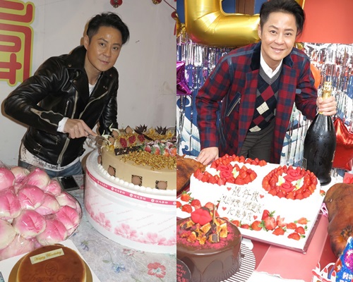 蔡仔获两地歌迷送巨型蛋糕祝贺。