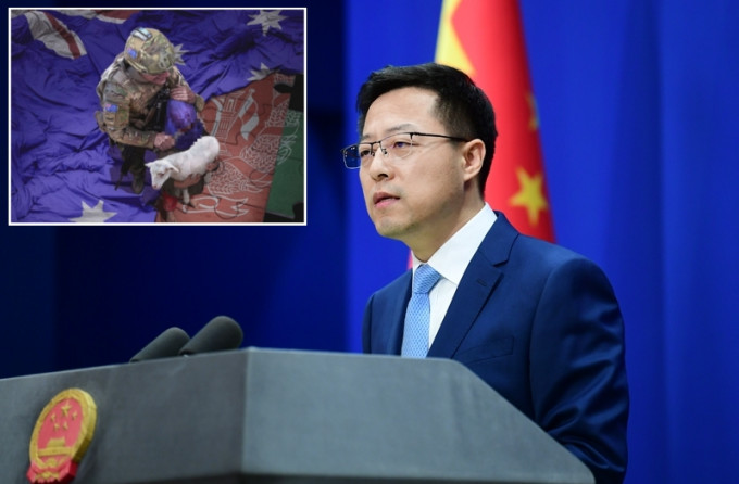 中国外交部发言人赵立坚在个人社交网站发布图片，谴责澳洲军人屠杀阿富汗公民，事件引起外交风波。