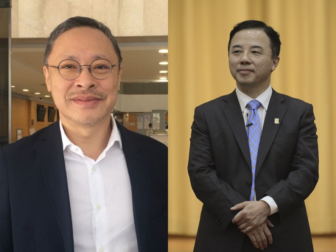 香港大學教師及職員會促校長張翔（右）解釋解僱戴耀廷（左）決定。 資料圖片