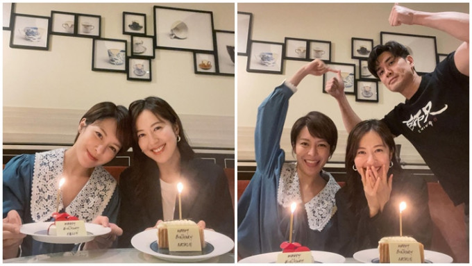 唐詩詠和張曦雯同是5月壽星，獲伍允龍請食飯補祝生日。