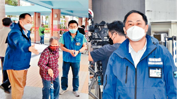 警长锺敬威不时在围封现场协助传媒拍摄。