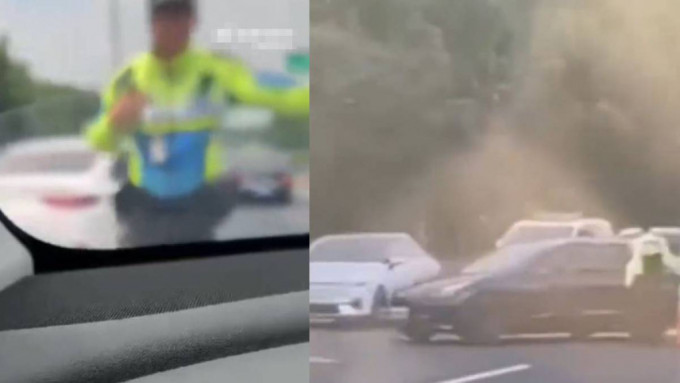 网传TESLA电动车被阻驶上杭州高速，引起热议。