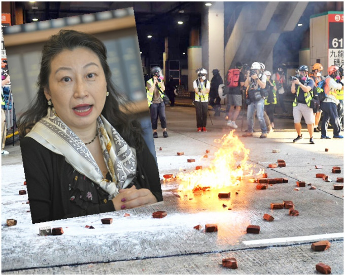 郑若骅（小图）指由6月起，香港出现很多游行示威，有时演变成暴力破坏行为。