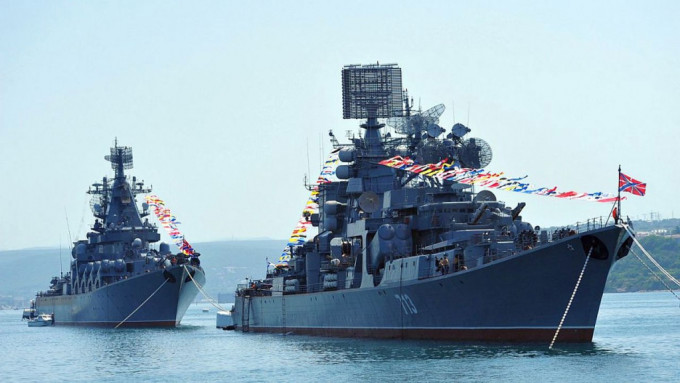 俄黑海舰队战舰。网上图片