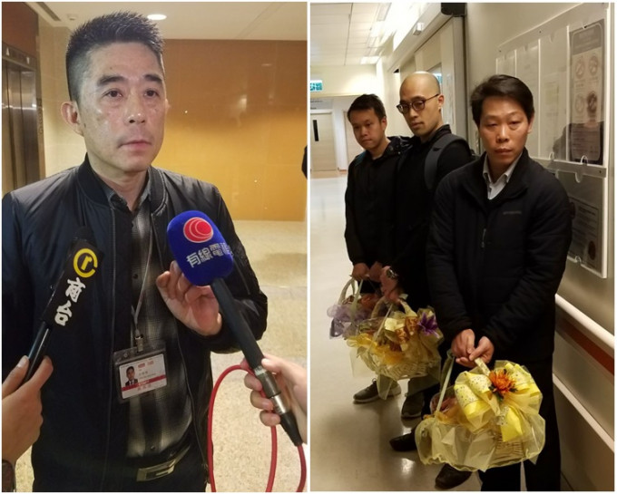 彭树雄与同事带同果篮到医院探望伤者。