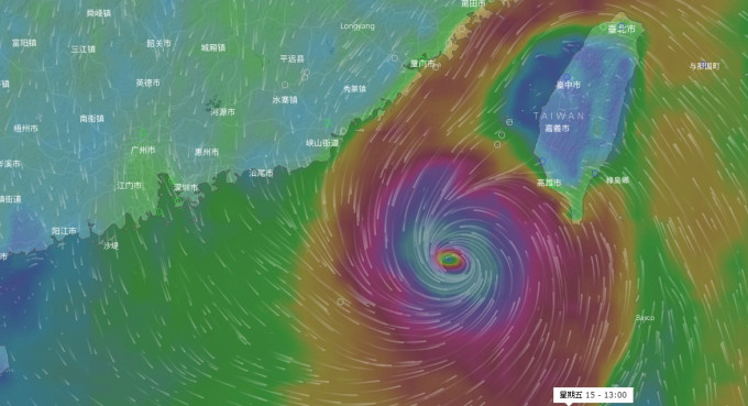 歐洲預報風暴會在周五前後進入南海。網上圖片
