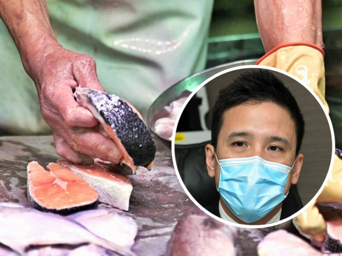 香港感染及传染病医学会副会长林纬逊（小图）呼吁市民在街市勿徒手接触任何活生动物，处理鱼类时要戴手套。资料图片