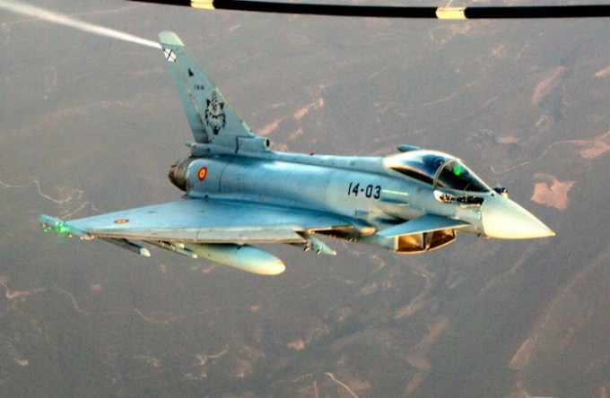 西班牙國防部證實，「颱風」戰機在愛沙尼亞上空意外射導彈。網圖