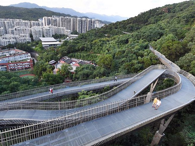 福州市金牛山體育公園後的城市休閒綠道。