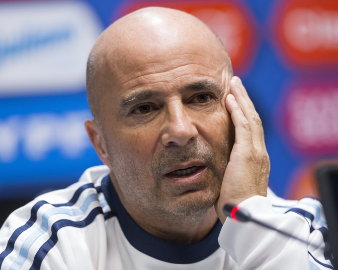 阿根廷國足主教練Jorge Sampaoli。AP