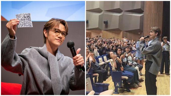 张敬轩日前受邀出席香港中文大学逸夫书院书院聚会 「漫谈粤语流行曲七十年」担任讲座嘉宾。