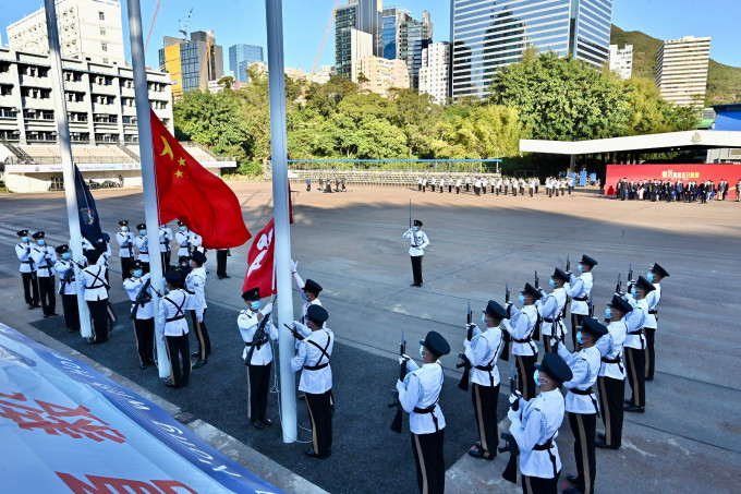 香港警務處的升旗儀式。政府新聞處圖片
