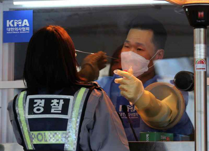 南韩新冠肺炎疫情稍缓和。AP