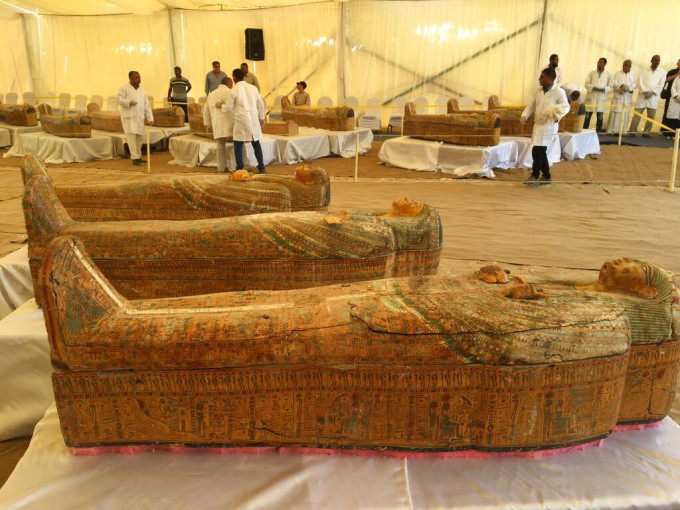 古埃及30木棺出土，有3千年歷史保存完好。AP