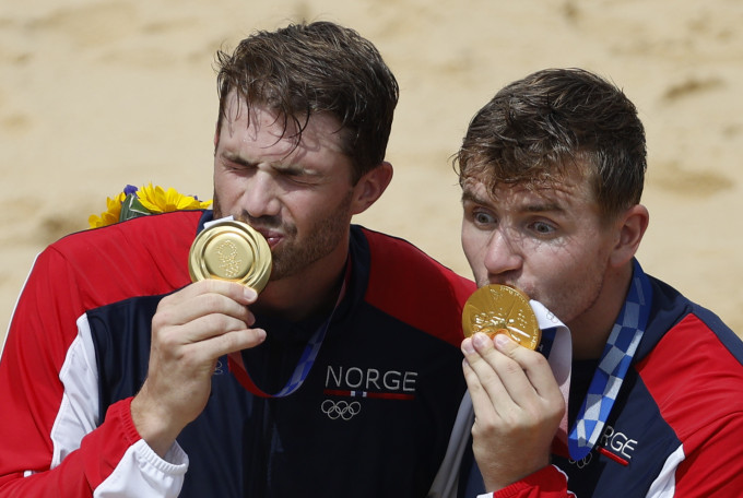 挪威组合夺男子沙排金牌。Reuters