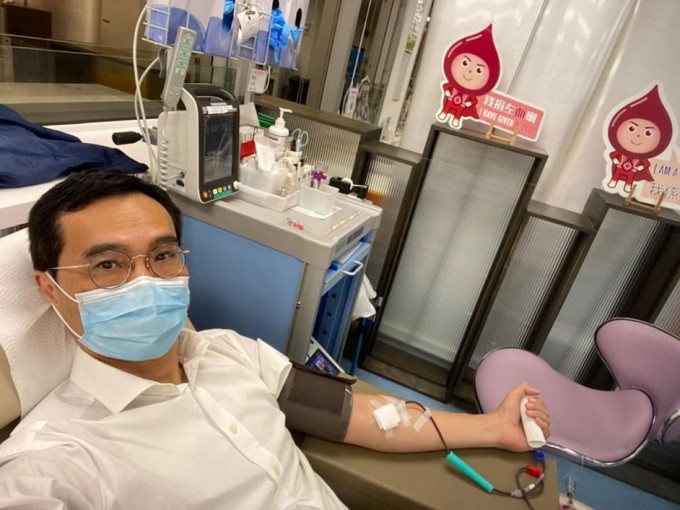 陸志聰呼籲市民捐血，拯救他人生命。相片來源：香港紅十字會輸血服務中心