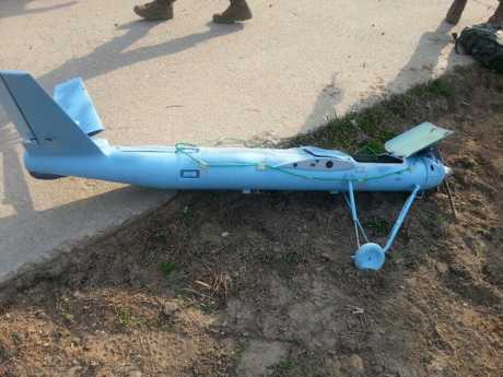 ２０１４年３月在南韓白翎島墜毀的北韓無人機。資料圖片
