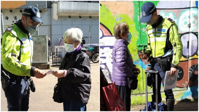 港岛交通部人员于道路安全行动期间，派发超过200张防骗传单及发出52次口头警告。