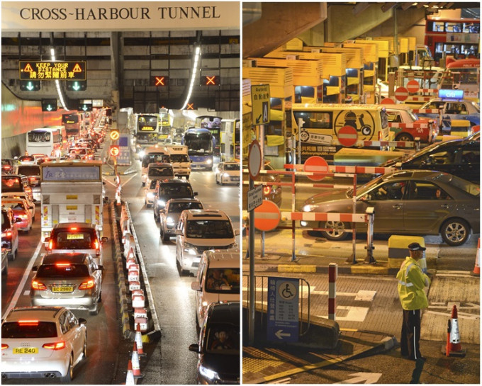 新措施为改善海隧收费广场的车辆排队情况。