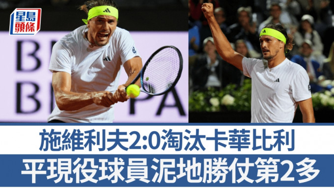施維利夫次圈順利過關，成現役男球手泥地場勝仗第2多。REUTERS