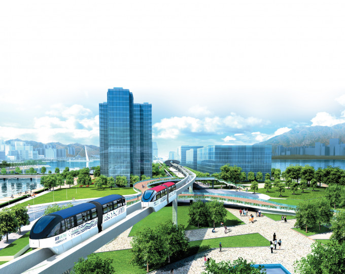 九龍東高架單軌列車研究逾10年未動工。 政府圖片