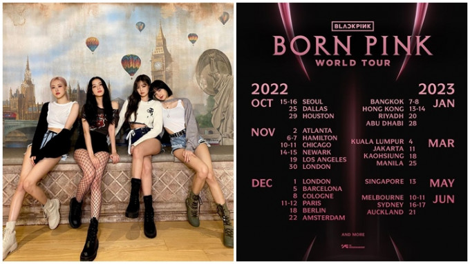 韩国女团BLACKPINK宣布开巡回演唱会。