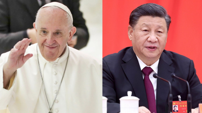 梵蒂冈指教宗（左）与习近平（右）目前无会面计画。AP资料图片/新华社资料图片