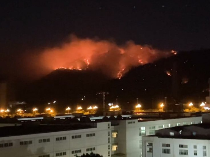 福建晉江靈源山上周三發生山火。網圖