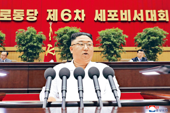 ■金正恩周四在北韩劳动党第六届支部书记大会致闭幕辞。