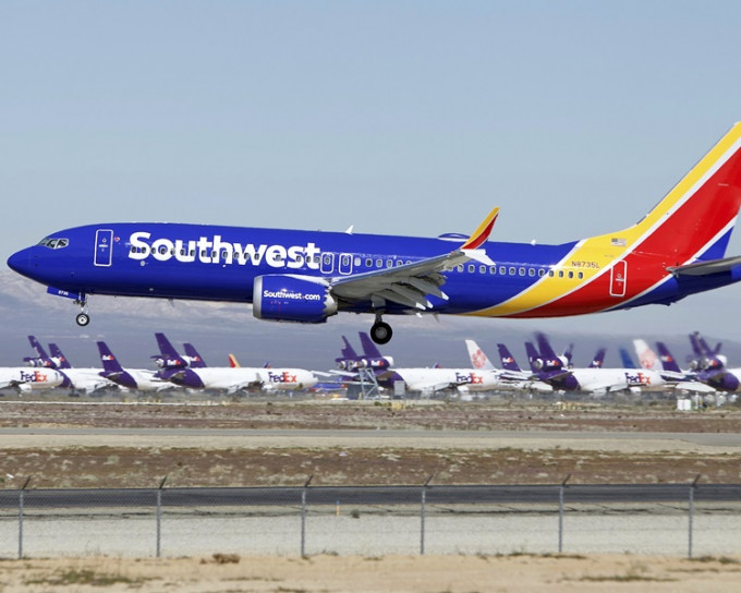 美国各大航空公司中，西南航空拥有最多737 MAX机种。AP